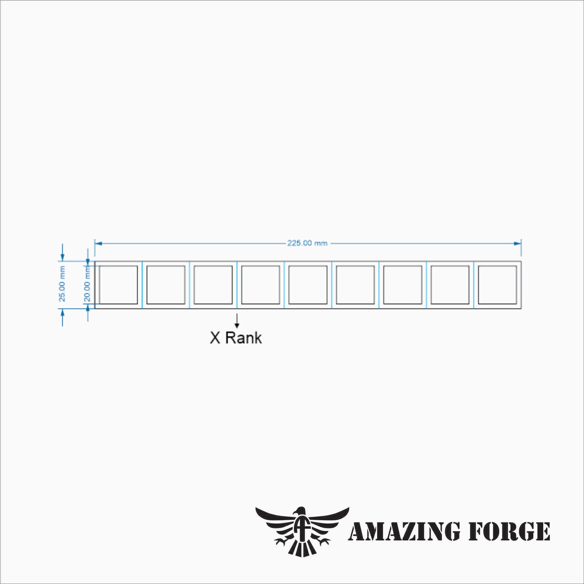 Base Adaptors (20 to 25mm) 9 wide by X rank/s