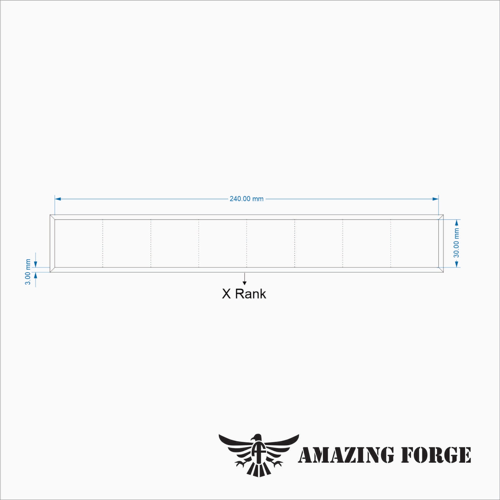 Movement tray (30mm square) 8 wide by X rank formation