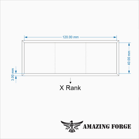 Movement tray (40mm square) 3 wide by X rank formation