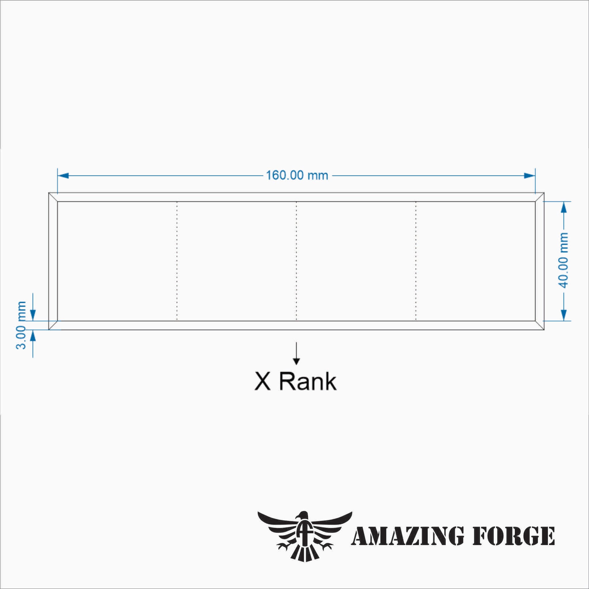 Movement tray (40mm square) 4 wide by X rank formation