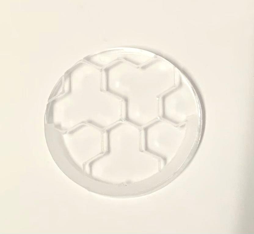 Infinity compatible tri-hex 25mm acrylic round base (Qty 5)